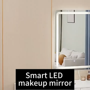 Smart bathroom mirror makeup mirror - three tone light unlimited dimming HD mirror waterproof easy to install