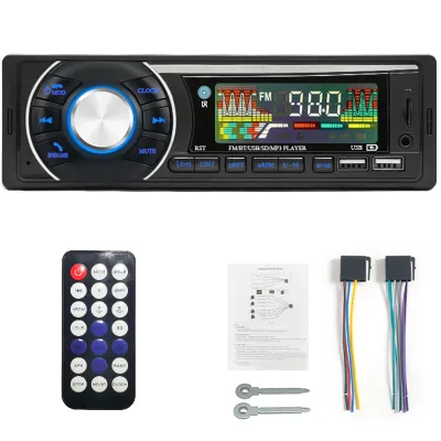 1 DIN Bluetooth Âm Thanh Xe Hơi Đài Phát Thanh Máy Nghe Nhạc MP3 Bộ Thu FM 12V Có Sạc Điện Thoại Hỗ Trợ Thẻ Aux/USB/TF Trong Dash Stereo Kit