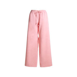Linen-like Lace-spliced Vacation Straight Trousers
