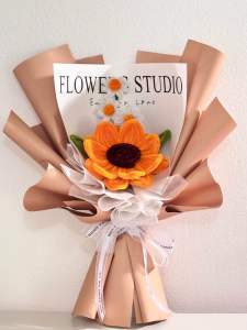 ช่อดอกทานตะวันทำจาก ลวดกำมะหยี่