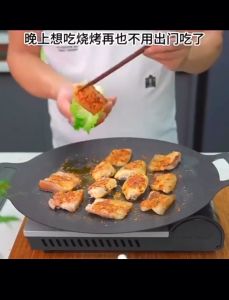 กระทะย่างบาร์บีคิว สไตล์เกาหลี ทำอาหารไม่ติดกระทะ ไม่ต้องใช้น้ำมัน กระทะย่างBBQ พกพาสะดวก