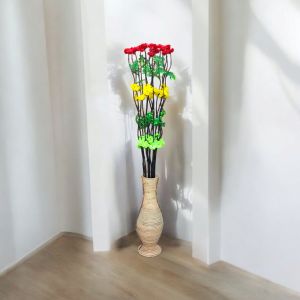 Bambu Ulir Anyelir Pelangi tinggi 150 cm (Tidak Termasuk Vas)