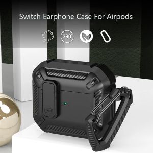 New Automatic Security Lock Cover for Apple AirPods 4 3 2 1 Shockproof Protective Case with Keychain for AirPods Pro 2 1 Earphone Accessories