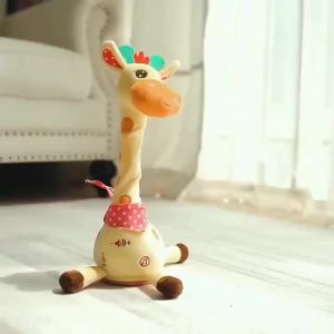 XMSJ | Electric Swing Dance Giraffe Singing Talked Children Gift Adjust Volume Twist Neck Dance Giraffe Different Music Cute Decors