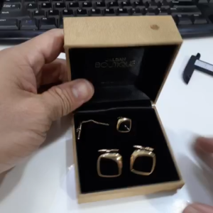 Bộ măng set mạ vàng Jaldan Boutique cài tay áo và ghim cài áo Made in Japan second hand