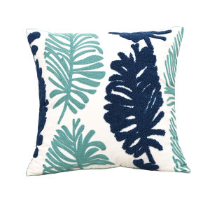 BUYNOW Leaf Embroidered Pillowcase 45x45cm Popular Nordic Style Pure Cotton Cushion Living Room Sofa Cushion Pillow Cover Decor