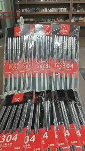 Đũa inox vuông chống trượt đũa ăn cơm cao cấp set 5 đôi