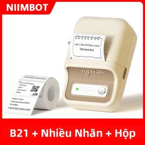 Niimbot B21 Máy In Nhiệt Cầm Tay Nhãn Dán Nhãn Máy Làm Không Dây Bluetooth Cho iOS Android Không Mực Máy In Di Động