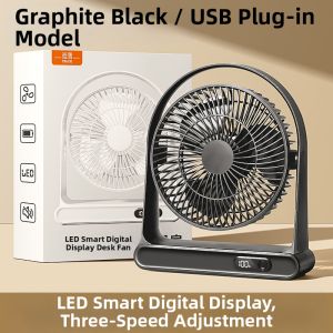 Long-Endurance Mini USB Fan Portable Desk Fan for Office Student Dormitory Rechargeable Small Size Quiet Brushless Motor