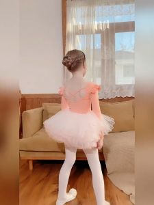 Váy Múa Ba Lê Cộc Tay Dài Tay KIDSBALLET Váy Múa Cam Rời Lưng Dây Đầm Múa Cho Bé Đầm Múa Ba Lê Đầm Khiêu Vũ Cho Bé