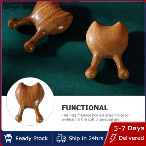 Hengfa Lina 1Pc Sandalwood Nose Facial Massage Wooden Guasha Scraping Board Eye Massage Scraper Portable Body Massager Nose Lifting Tool