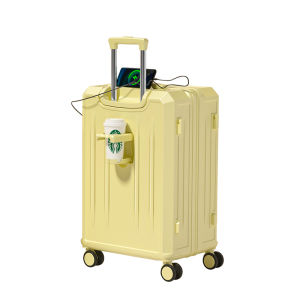 MIMANI | New 2025 Womens 20-Inch Carry-On Travel Suitcase Password Lock Pull Rod Small Capacity Leather Box For Men And Women