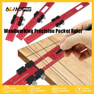 Aumopro 1 cái/3 cái thước bỏ túi chính xác chế biến gỗ thước trượt nhôm thước đo inch và thước đo chữ T loại thước vuông thước xếp W/dụng cụ đo cơ động chính xác trượt