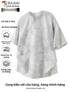 TUCANO | Áo Thun Tay Ngắn Vòng Cổ V Dyeing