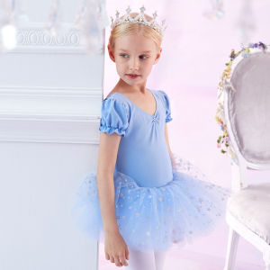 ชูดเต้นระบวนบูรณ์ สำหรับเด็กหญิง ฝึกซ้อม เสื้อแขน สั้นสำหรับเด็ก บรรเทาเสื้อบัลเล่ต์ สำหรับเด็ก ชุดเด็ก เส้นทางกาย