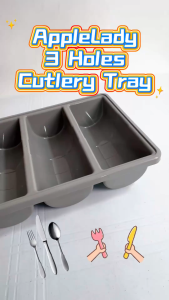 AppleLady Cutlery Tray 3 Holes Utensil Tray BPA FREE Fork Spoon Knife Chopstick Holder Storage Bekas Sudu Garpu Kitchen Bekas Simpan Sudu Kitchenware