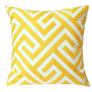 Luxurious Embroidered Cushion Cover Nordic Yellow Pure Cotton Sofa Living Room Window Seat Sample Room Backrest Decorative Pillow