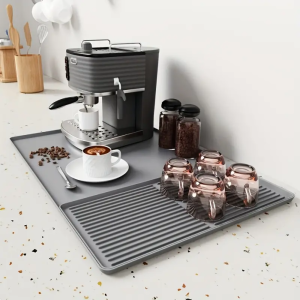 Silicone coffee MATS with raised edges suitable for countertops bar accessories coffee machine MATS espresso machines and b