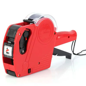 MX-5500 8 Digits Price Tag Gun Handheld Price Tag Labeller Gun set with Price Tag Sticker+Ink Rollers Red Numerical Tag Gun Pricing for Office Retail Shop Grocery Store