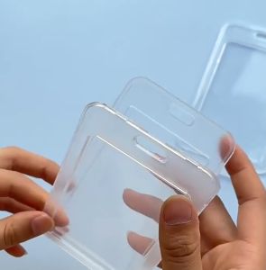 💎💫GROCELY💫💎 CARD HOLDER TRANSPARAN / FRAME ID CARD CLEAR / TEMPAT ID CARD POLOS TRANSPARAN BISA UNTUK 2 KARTU / PHOTOCARD ID CARD KRL MRT AND TRANSPORTATION CARD HOLDER