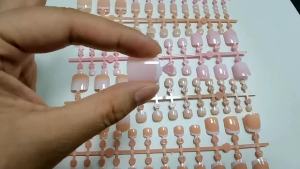 120Pc Ombre Nude Pink Press On Toenail Short Square Full Cover French Tip Fake Toe Nail for Women Summer Gradient False Toenails