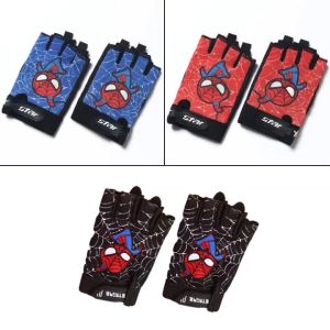 Childrens half-finger gloves men women Four seasons universal students outdoor sports cycling mountaineering fitness antiskid kids cartoon pattern sunshade fashion gloves