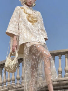 Elegant Fashion Lightweight Embroidered Beaded Top Slimming Shorts Two Piece Set Autumn New Arrival Chinese Style Womens Suit