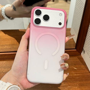 เคสแม่เหล็กแบบใสไล่เฉดสีบางเฉียบสำหรับ iPhone 17 Air 16 E 15 14 13 12 11 Pro Max 17ProMax รองรับ Magsafe  วัสดุ PC แข็งแบบด้าน