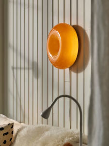 Donut Shaped Wall Lamp Haus Style Retro Living Room Bedroom Atmosphere Lamp Smart Voice Control LED Light Glass Body