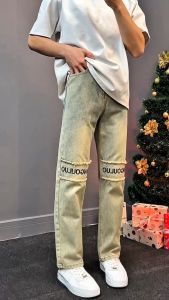 quần suông ống rộng jean thêu chữ 3 màu mới nhất 2025