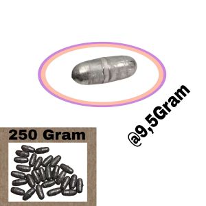[ isi 250 Gram ] Timah Pancing Model Kapsul No.1 - Berat 95g | Ukuran 198mm Panjang & 87mm Diameter