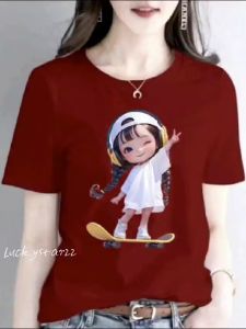 KAOS ATASAN MOTIF GIRLS / COTTON COMBED WANITA