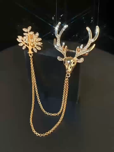 elfindo-214 Pin Jas Pria Wanita Bros Baju Rantai Vintage/Lapel Pin Bros Jas Wedding Best Man Trendy