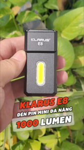 Đèn pin mini Klarus E8 sáng 1000lm – Xoay Đầu 180° đế nam châm