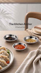 Stainless Steel Sauce Dish Silver – Dipping Sauce Plate | Mangkuk Sos Stainless Steel | 3 Sizes