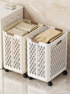 ถังเสื้อผ้าสกปรกพับได้ขนาดใหญ่พร้อมล้อสำหรับใช้ในบ้าน ถังใส่เสื้อผ้าสกปรกสำหรับห้องน้ำ ถังใส่เสื้อผ้าสกปรกแบบพับได้สำหรับใช้ในบ้าน