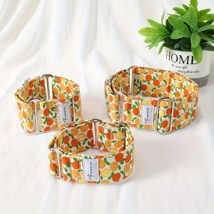 Martinagle Wide Adjustable Dog Collar Soft Patterned Anti-Pull Collar for Medium-Sized Dogs Suitable for Italian Greyhounds Whippets and Visual Hunting Dogs