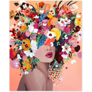 Oil Painting By Numbers Flower Crown Woman Portrait Number Drawing Canvas DIY Pictures By Numbers Home Decor