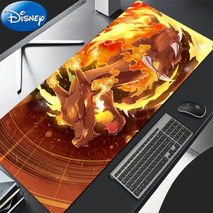 Bandai | 90x40cm Mouse Pad P-Pokemon Charizard Larger xxl Office Desk Mats Gaming Accessories Locking Edge MousePads Laptop Keyboard Mat