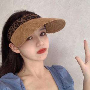 ทันสมัย หมวกชายหาดปีกใหญ่ ผู้หญิง ฤดูร้อน หมวกบังแดดลายเสือดาว สไตล์ลำลอง หมวกท่องเที่ยวกลางแจ้งหญิงขนาดเยาวชน