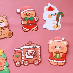 MOMO 5PCS/25PCS INS Cartoon Cute Christmas Candy Cards Lollipop Decoration Greeting Cards School Stationery