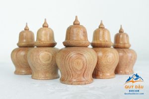 Lọ Tăm gỗ Hương Đá - dáng Chuông