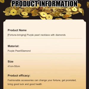 [Fortune-Bringing] Purple Air From The East Diamond Pearl Necklace Elegant Luxury Fancy Pearl Necklace Diamond Purple Beads Clavicle Chain