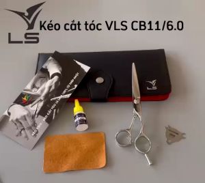 Kéo cắt tóc VLS lưỡi thẳng quai offset phẳng đỡ ngón tháo rời CB11/6.0