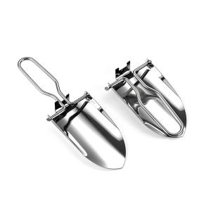 Buy Here พลั่วแสตนเลส พลั่วพับได้ สวนมินิ เครื่องมือทำสวนอเนกประสงค์ Folding Shovel