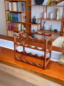 Solid wood wine rack home desktop red wine display rack light luxury living room wine rack
