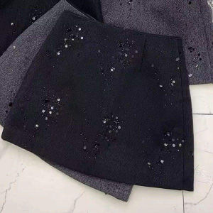High-end Fashion A-line Hips Wool Skirt