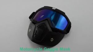TaffSPORT BOLLFO Kacamata Goggles Mask Motor Retro Windproof - MT-04 - Black/Gray