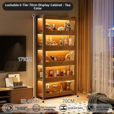 ZHUSHANXIA | Lighted Lockable Multi Functional Multilevel Display Case
