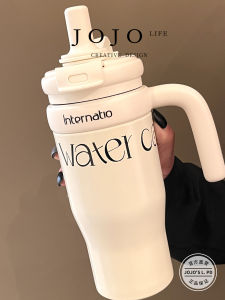 Portable Large Capacity Insulated Straw Cup with Handle Student Popular JOJOS L. PD.cream Stainless Steel Water Bottle